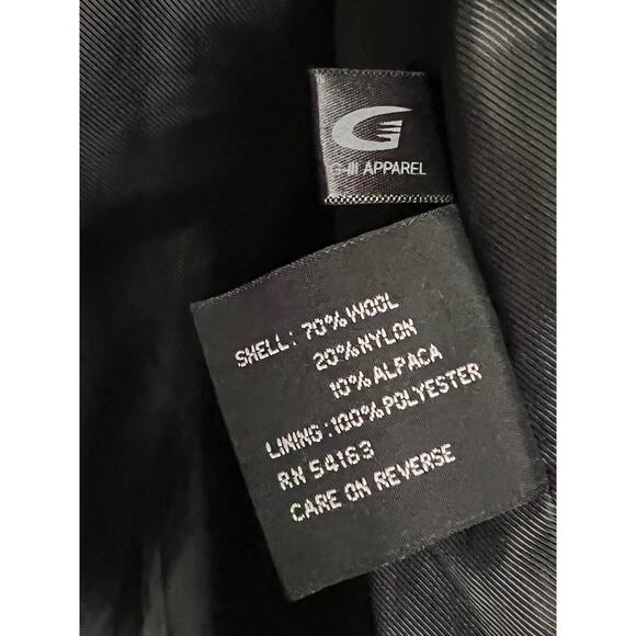 JONES NEW YORK BLACK WOOL NYLON ALPACA FULL LENGTH WINTER OVER COAT SIZE 4 - Picture 5 of 5